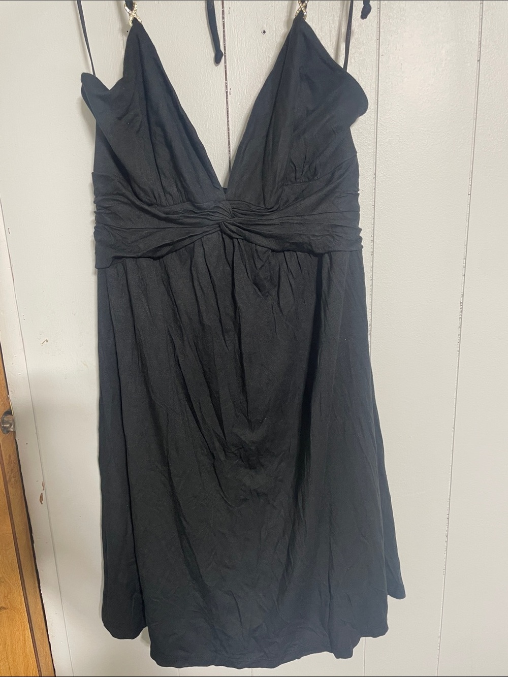 Ruched Mini Dress in Black Like New